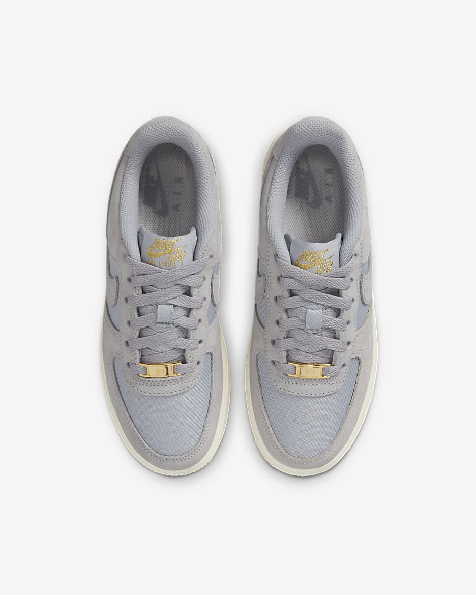 Nike air force 1 grey and gold hotsell